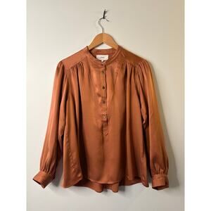 Xirena 100% Silk Burnt Orange Blouse Small